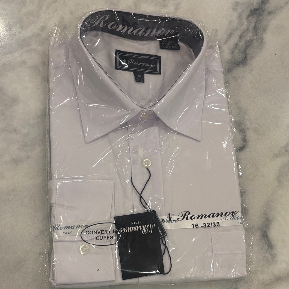 Roma Men's Light Gray Dress Shirt NWT
